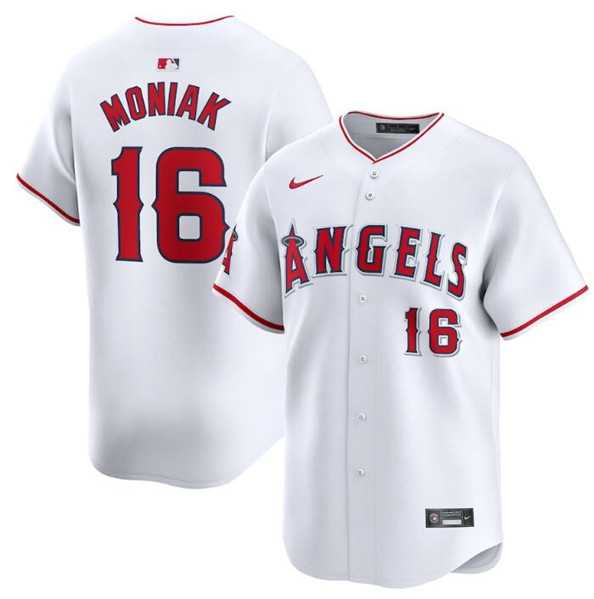 Mens Los Angeles Angels #16 Mickey Moniak White Home Limited Baseball Stitched Jersey Dzhi->los angeles angels->MLB Jersey